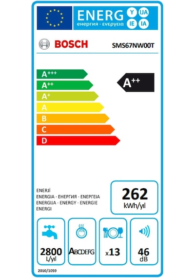 Bosch SMS67NW00T 7 Programlı 13 Kişilik Bulaşık Makinesi