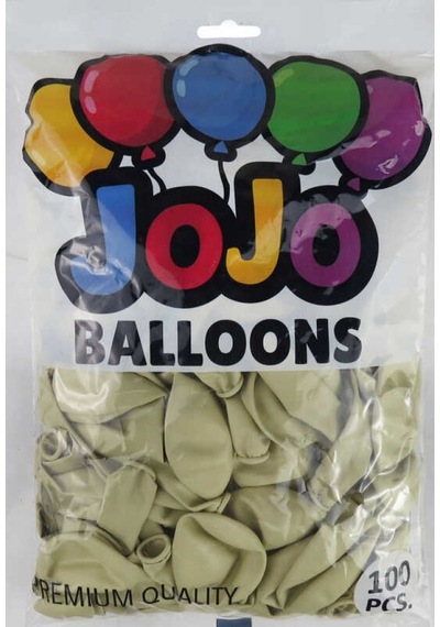 Balon Düz 12 İnc Jojo Balloons Kum Beji Krem Pk:100 Çok Renkli