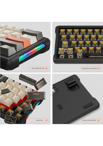 K610 Kablolu Kırmızı Switch Mekanik Oyuncu Klavyesi-61 Tuş Rgb-hot Swap