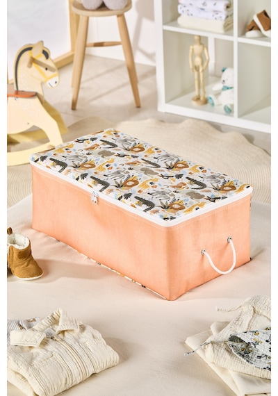 Serstil Safari Animals Serisi Küçük Hurç -fermuarlı Çocuk Odası Düzenleme Kumaş Saklama Organizer 52x28x21cm