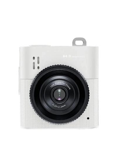 Mini Dijital Kamera 64mp 16x Digital Zoom Retro Vintage 1.4 Ekranlı Video Kamera Taşınabilir Tasarım Beyaz