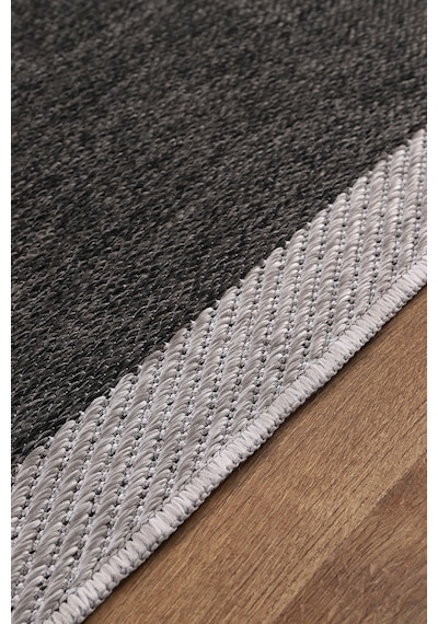 Elit Premium Sisal Jut Halı 1401 Hav Ve Toz Yapmaz Bordürlü Halı Siyah-gri Siyah