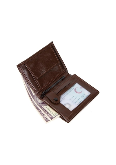 Tuldar Erkek Deri Bozuk Para Hazneli Kartlık Cüzdan 10x12cm Tul515 Kahverengi