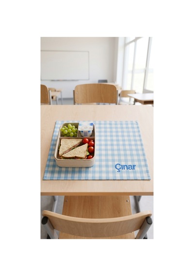Kişiye Özel İsim Nakışlı Duck Kumaş Beslenme Örtüsü 45x35 Cm Su Ve Leke Tutmaz Kumaş - 922807845