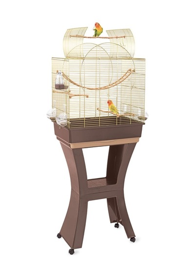 Imac - 289 - Matılde Ayaklı Kuş Kafesi - Shopgpt - Kahve/gold 58x38x71/143cm
