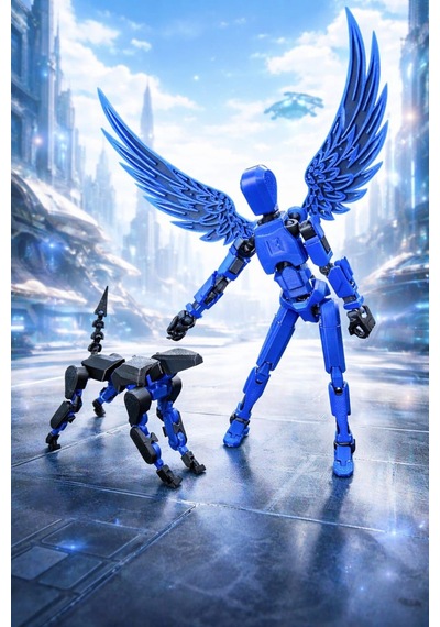 Kanatlı Dummy 13 Robot Ve Dummy K9 Köpeği Hareketli Figür Seti
