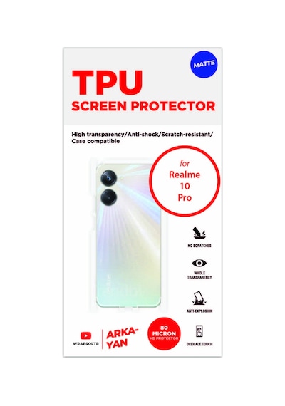 Realme 10 Pro Mat Arka Ve Yan Kaplama Tam Kapatan Hd Film