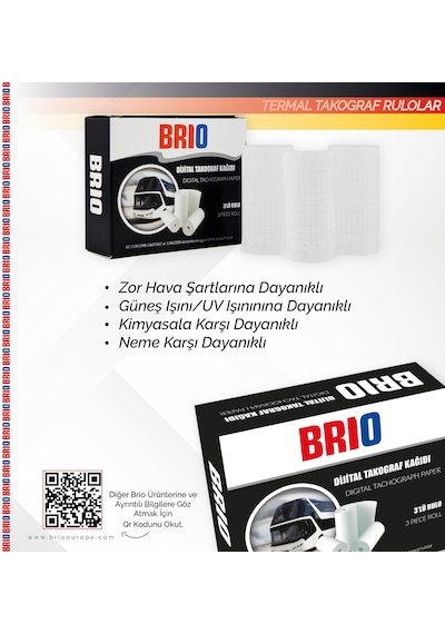 Brio Takograf Kağıdı Dijital Rulo 3 Lü 10 Paket