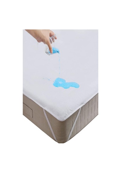 Evony 200x220 Cm Sıvı Geçirmez Çift Kişilik Alez Yatak Koruyucu Beyaz