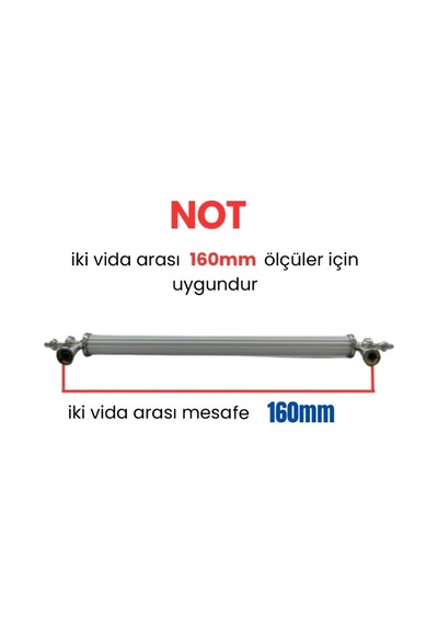50 Adet Zirve Kroma Beyaz Metal Mobilya Kulpu 160mm Beyaz - Krom