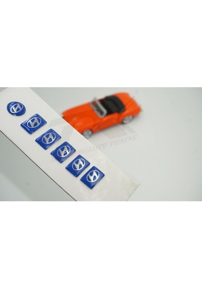 Hyundai Cam Açma Jant Torpido Direksiyon Metal Sticker Logo Seti