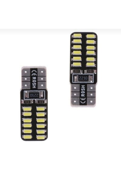 Sisa Senistesenal T10 Dipsiz (10 Adet) W5W 24 Ledli Canbus Beyaz Park Plaka Ampulü