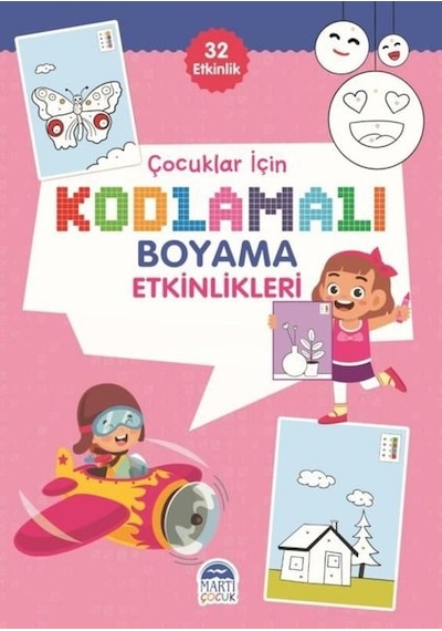 Çocuklar için Kodlama Etkinlikleri - Pembe - 32 Etkinlik- Martı Yayınları