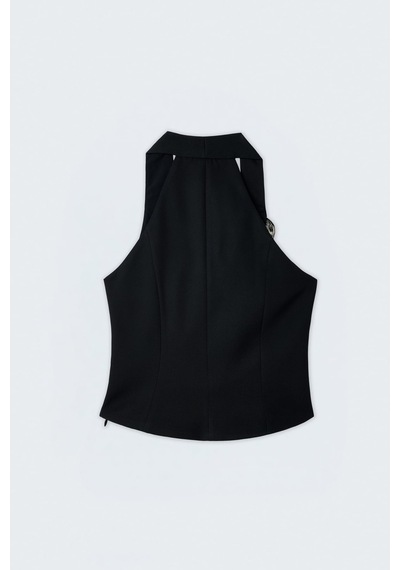 Sateen Aksesuar Detaylı Bluz - Siyah-137443