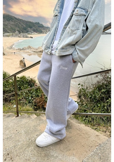 Flaw Atelıer Flaw Atelier Baggy Eşofman Altı Gri Melanj-16511 Gri Melanj