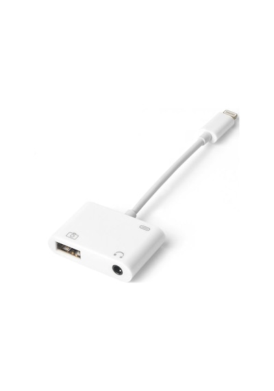 Apple Uyumlu iPhone Lightning 3.5 Mm Kulaklık Ve Usb 3.0 Kamera Hub Adaptör