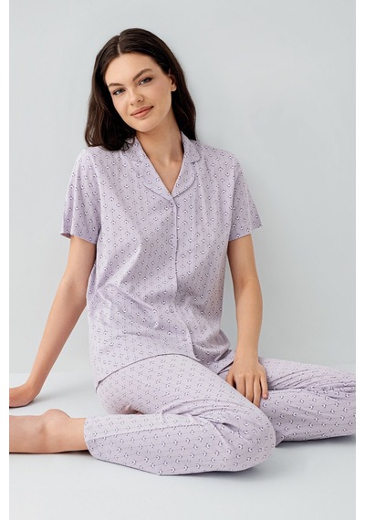 Arnetta Kadın Mor Gömlek Pijama Takım Mor