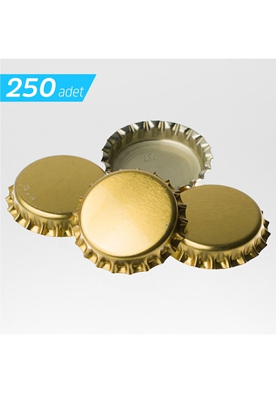 Soda Gazoz Bira Konserve Şişe Kapağı Taç Metal Kapak 250 Adet Gold