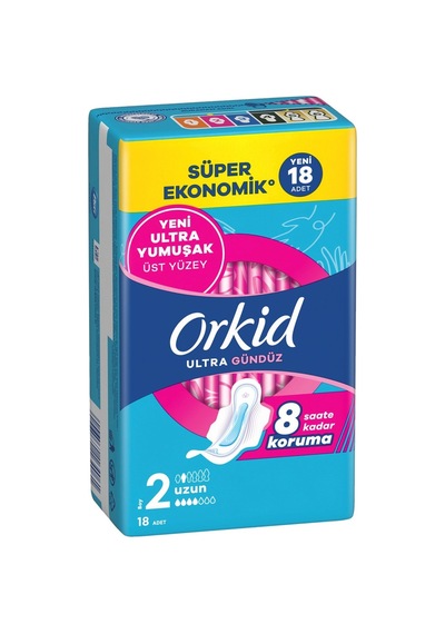 Orkid Ultra Ekstr Hijyenik Ped Dörtlü Uzun 18 - Yumuşak Ve Hızlı Emiş Tarı