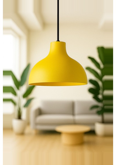 Shine Metal Tekli Sarı Sarkıt Avize Retro Rustik Model