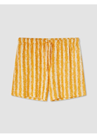Lcw Dream Sarı Bisiklet Yaka Kadın Şortlu Pijama Takımı