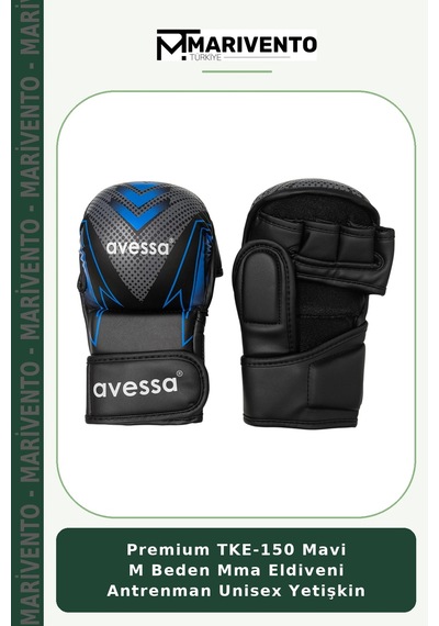 Premium Tke-150 Mavi M Beden Mma Eldiveni Antrenman Unisex Yetişkin
