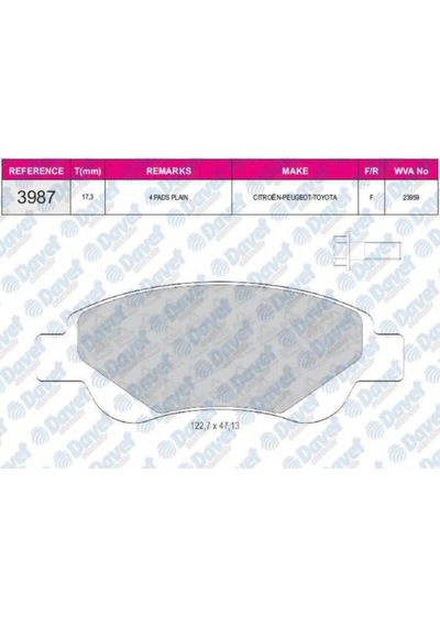Fren Balatası On Wva 23959 Peugeot P107 Cıtroen C1 1.4hdı 05