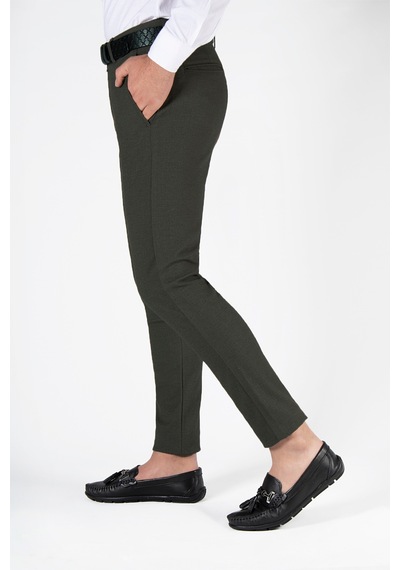 Terapi Men Koyu Yeşil Slim Fit Pamuklu İtalyan Kesim Pantolon Koyu Yeşil