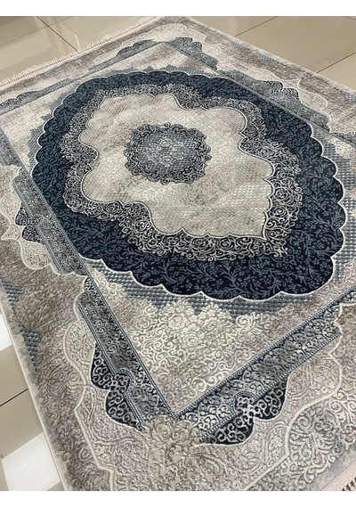Padişah Halı Santo 631882 036 Serisi Akrilik Salon Oturma Yatak Odası Halısı Gri - Mavi
