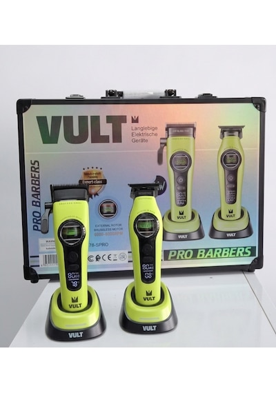 Vult Vt-9878-spro Profesyonel Berber Seti Çift Makine Brushless Motor 120 Dak