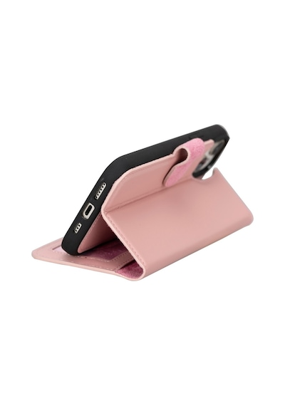 Apple Uyumlu   iPhone 15 Plus Deri Cüzdanlı Kılıf   Mwwn Nu2 Pembe