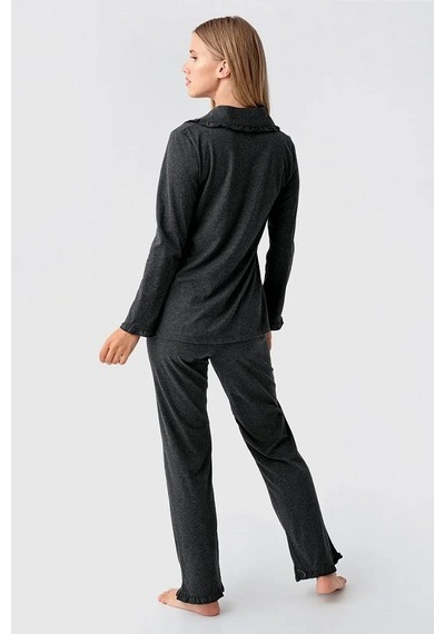 Artış Collection Artış 23112 Lohusa Pijama Takımı Antrasit Gri