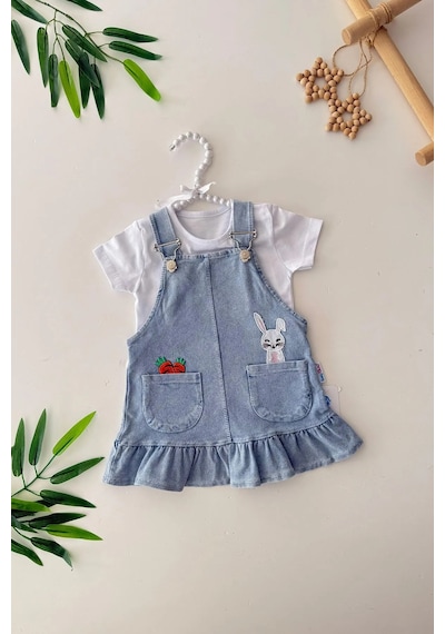 Minigimin Cicileri Miniğimin Cicileri Tavşan İşleme Detaylı Kız Bebe Jile Takım ... Mavi