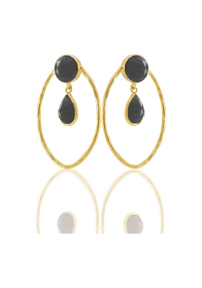Kadir Jewellery 22 Ayar Altın Kaplama Vintage Küpe -el İşçiliği Ve Hipoalerjenik Küpe Siyah 52965524