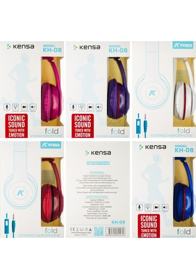 Kensa KH-08 Fold Mikrofonlu Kulak Üstü Kulaklık Kensa KH-08 Fold Mikrofonlu Kulak Üstü Kulaklık