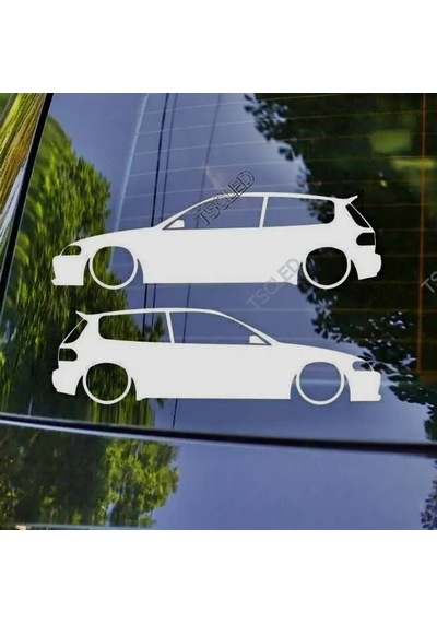 Civic Eg Kelebek Cam Oto Sticker 17 Cm 2 Adet