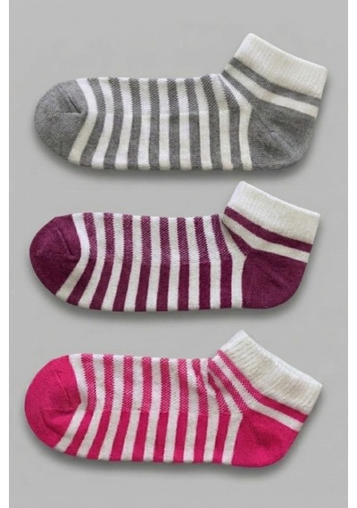 Socketta 3'lü Karışık Renkli Kadın Pamuk Dikişsiz Havlu Taban Patik Çorap - Premium Gri-mor-pembe Socketta 3'lü Karışık Renkli Kadın Pamuk Dikişsiz Havlu Taban Patik Çorap - Premium Gri-mor-pembe