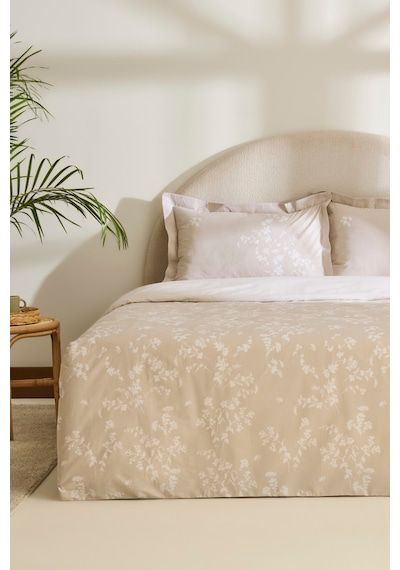 Kaşmir Home Fancy %100 Pamuk Çift Kişilik Nevresim Takımı Bej