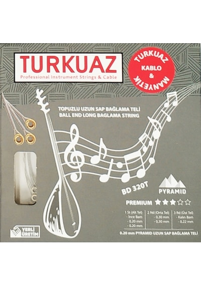 Turkuaz BD320T Uzun Sap Bağlama Teli 020 Pyramid Topuzlu SET
