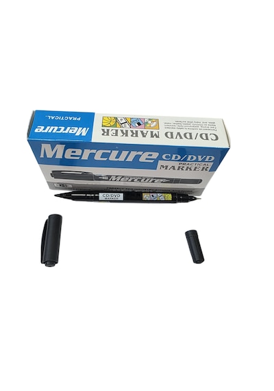 Mercure 1.00mm-0,5mm Çift Uçlu Cd/dvd Kalem 12 Adet Siyah