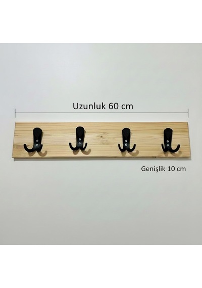 Ahşap Duvar, Kapı Askılığı 4 Lü Kancalı