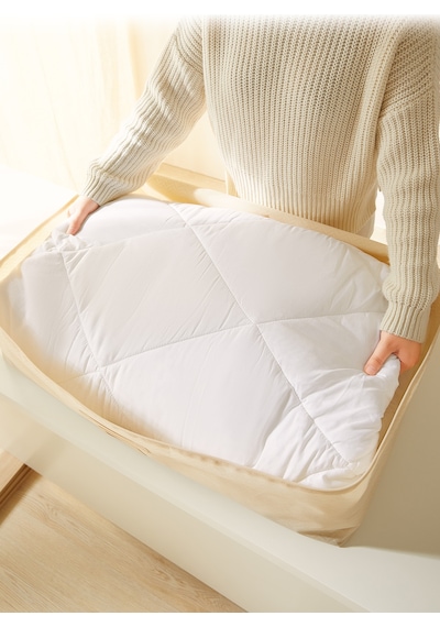 Ocean Home Textile 4'lü Mega Boy Bej Balıksırtı Baza Altı Hurç Set 74 X 46 X 22 Cm Bej