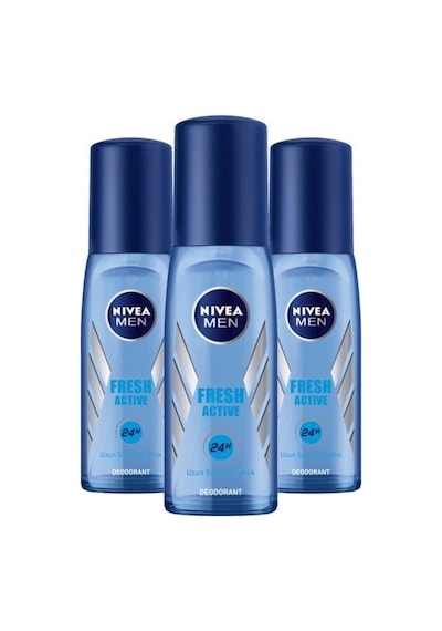 Nivea Pump Fresh Active 24H Erkek Sprey Deodorant 3 x 75 ML