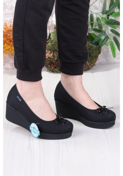 Fort King Annabel Rahat Hafif Anatomic Insole Taban Dolgu Topuk Kadın Ayakkabı Siyah