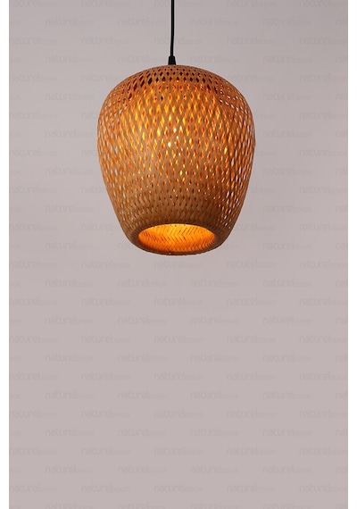 Bohem Bambu Boja Pendant Sarkıt Avize Lamba 25 Cm - Iskandinav, Modern, Bohem, Rattan Aydınlatma Bambu