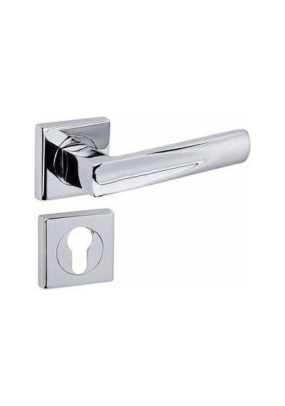 Sese Duru Modeli Yale Rozetli Dış Kapı Kolu Krom Renk 200-203r-03-18