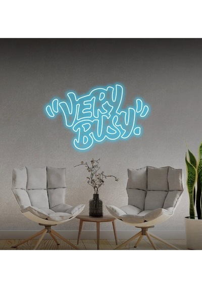 "very Busy" Yazılı Neon Tabela Turkuaz
