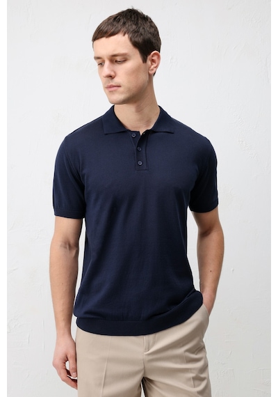 Antioch Comfort Slim Polo Yaka Erkek Triko T-shirt Lacivert