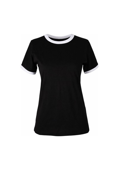 Trender Basic Biyeli O Yaka Siyah Kadın T-shirt 26ydt1000001 Siyah