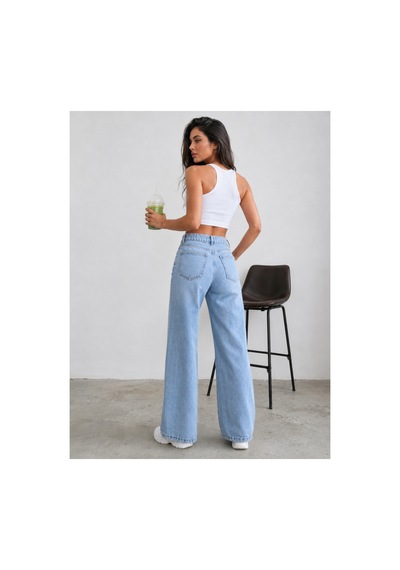 Kene Jeans Buz Kar Diz Lazer Yırtık İşlemli İspanyol Paça Denim/kot Pantolon Jeans Buz Kar